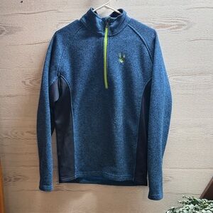Spyder Men's Blue Outbound Half-Zip Stryke Sweater Jacket. Size M